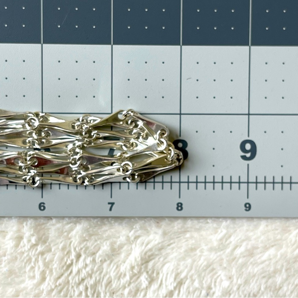 GIVENCHY |Small Bar Link Chain Silver Tone Multi-Strand 16" Long Necklace - Picture 15 of 16
